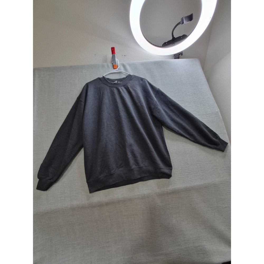 Gildan Heavy Blend Sweatshirt Mens Large Gray Fleece Lined Loose Fit Comfort